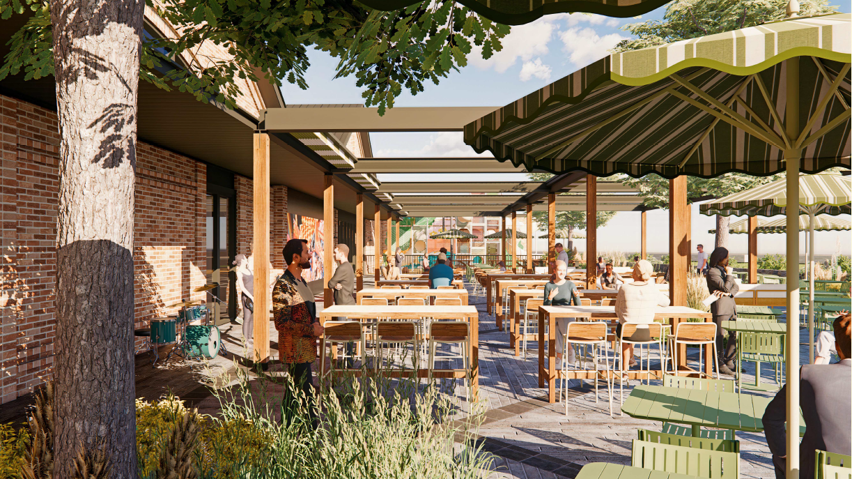 Rendered Plans for proposed The Northern Sun, Beer Garden